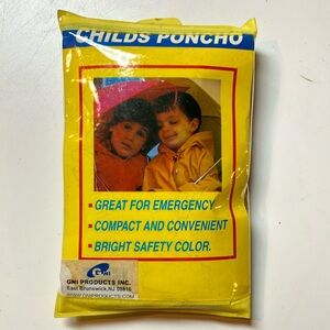 Child size yellow rain poncho